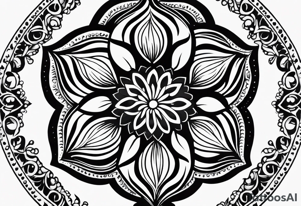 Shaggy cap mushroom dripping ink off cap mandala henna black tattoo design tattoo idea
