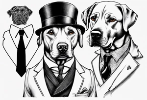 A labrador in a double breasted suit tattoo idea