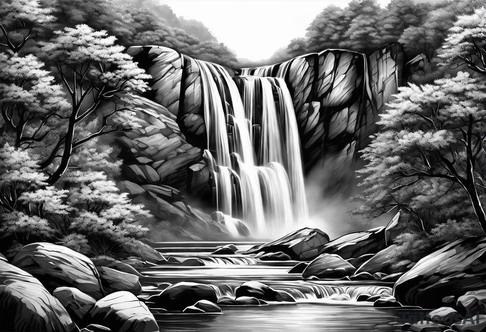 water fall tattoo idea