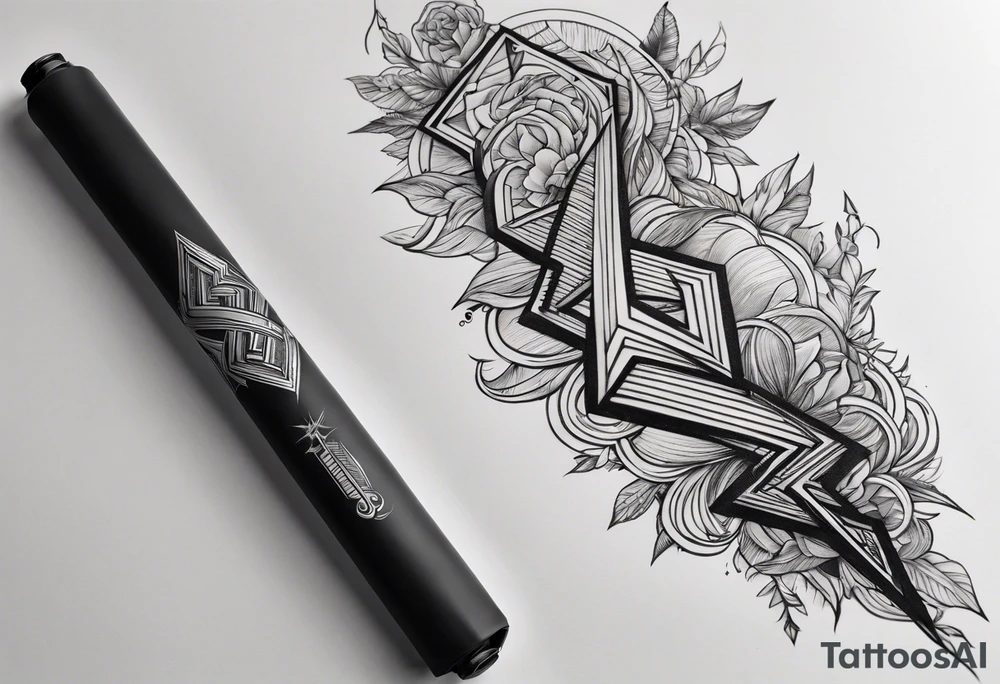 Make an arm sleeve with lightning bolt tattoo idea