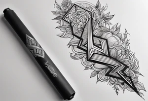 Make an arm sleeve with lightning bolt tattoo idea