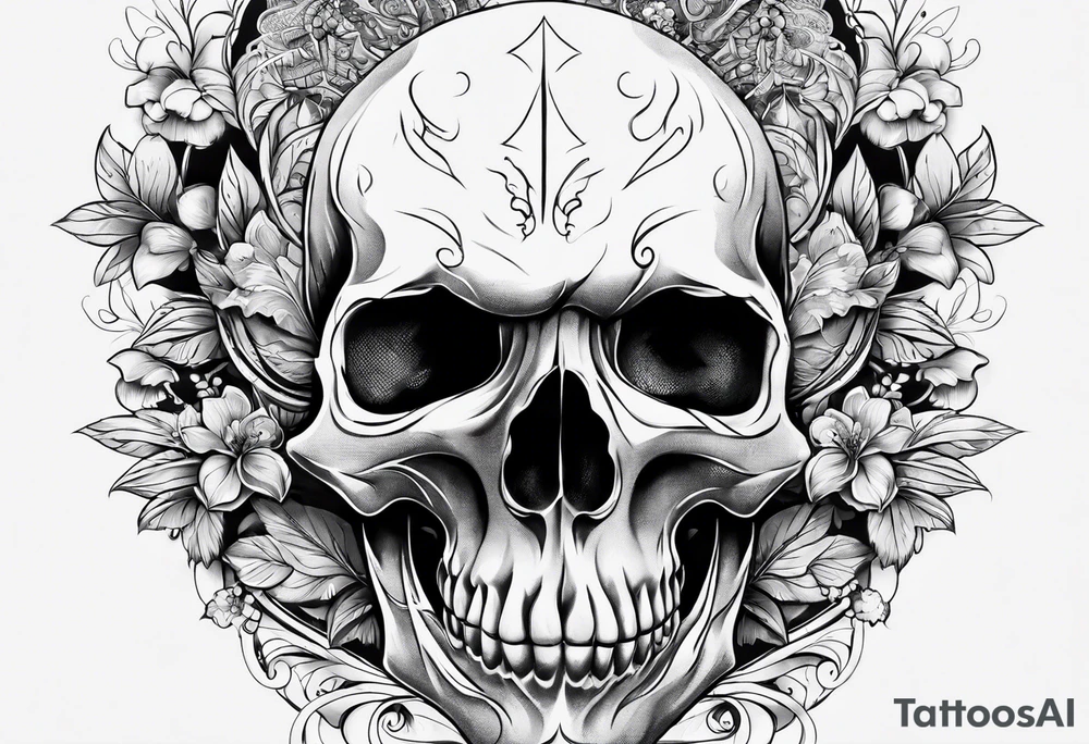 Wold head skull tattoo idea
