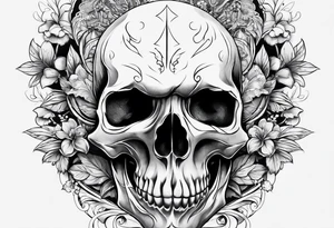 Wold head skull tattoo idea