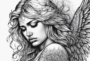 crying broken angel tattoo idea