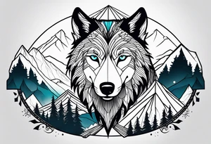 Mountains, wolf under tattoo idea