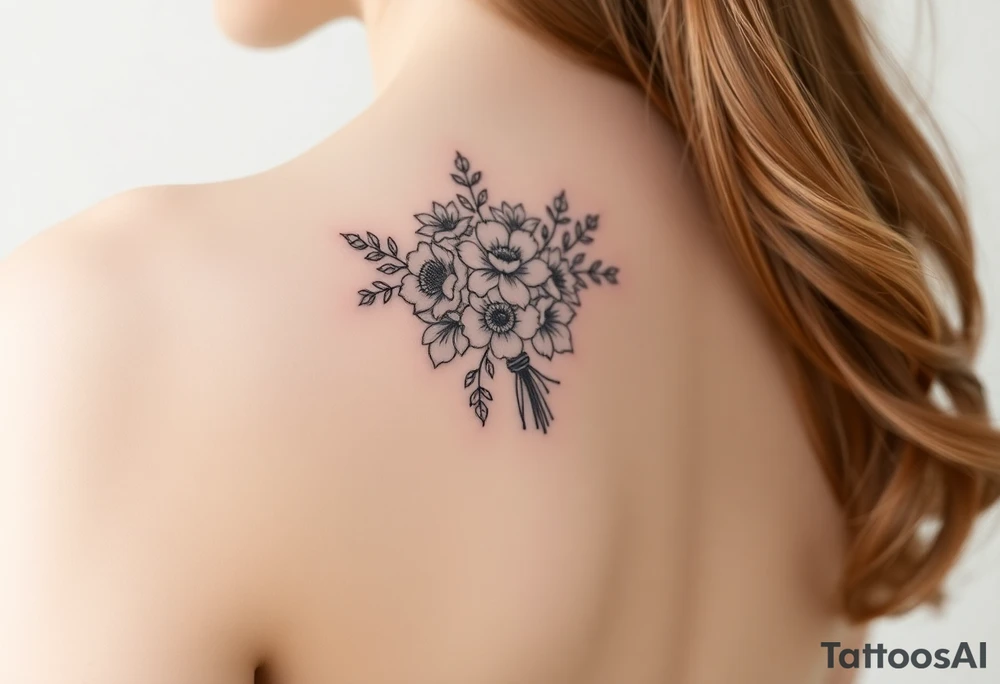 A floral wedding bouguet. tattoo idea