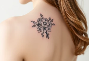 A floral wedding bouguet. tattoo idea