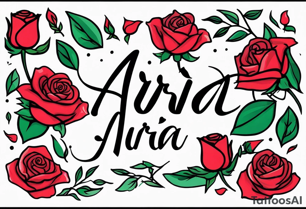 The name aria with a rose tattoo idea