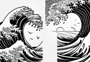 Single ocean wave tattoo idea