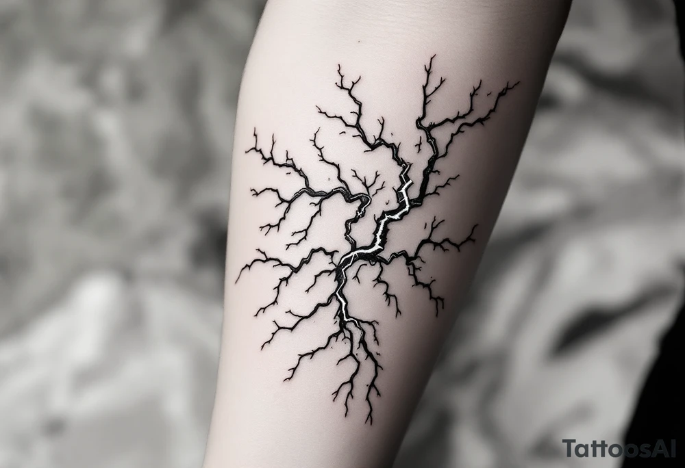 Lightning bolts striking tattoo idea