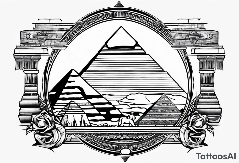 egyptian theme , cleopatra , pyramids,  all seeing eye tattoo idea