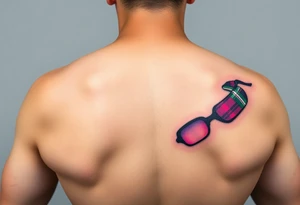 Side of arm Dark Purple with green pink blue and white highlights tartan fabric with flesh peeling away at edges tattoo idea