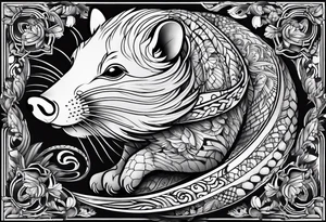 Shoulder tattoo with a Rat, pig, tiger, dog, snake tattoo idea