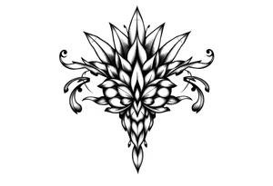 Crown pineapple vagina anus tattoo idea