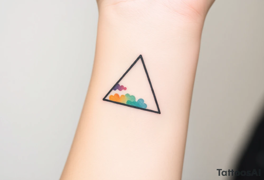 A small tattoo on my wrist to represent my lesbian identity, but in a subtle way. Fine line. Triangle tattoo idea