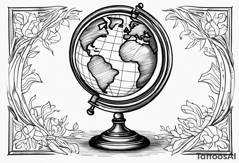 Vintage Globe tattoo idea