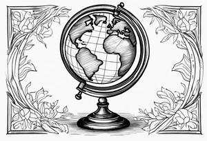 Vintage Globe tattoo idea