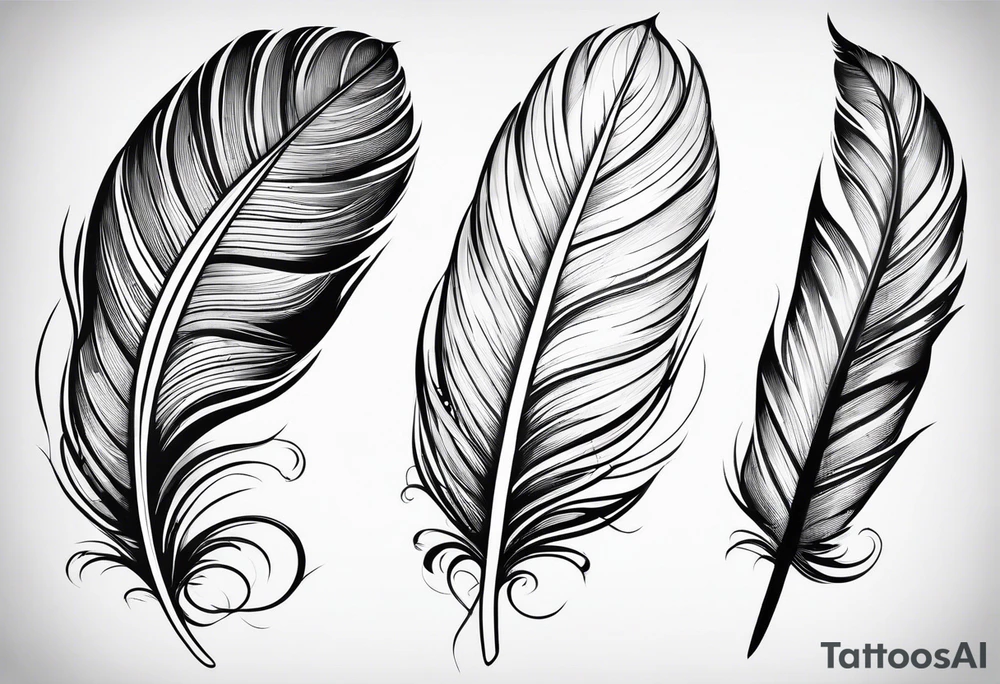 single feather for placement on inside are with birds flying out tattoo idea