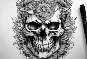 Gladius through a broken skull tattoo idea