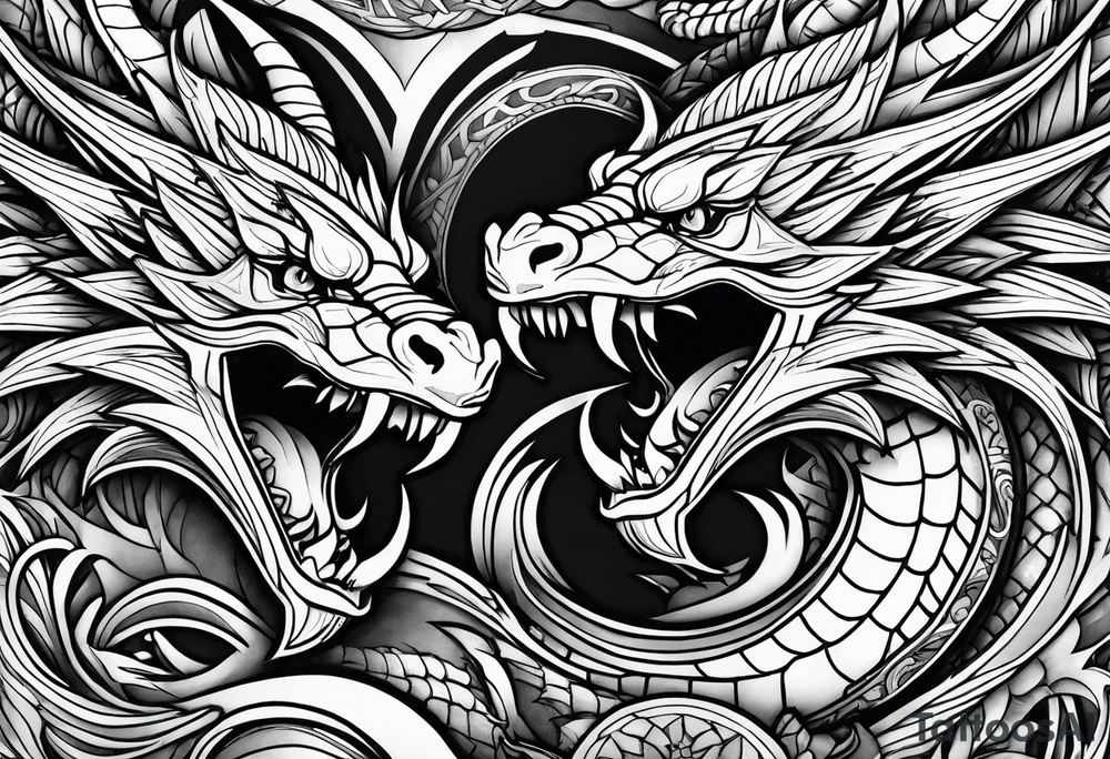 roaring dragons tattoo idea