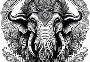 berserking strong mammoth head centerpiece tattoo idea