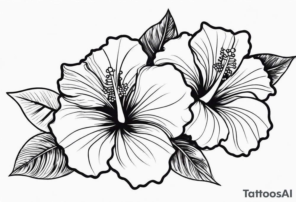 Hibiscus flowers tattoo idea