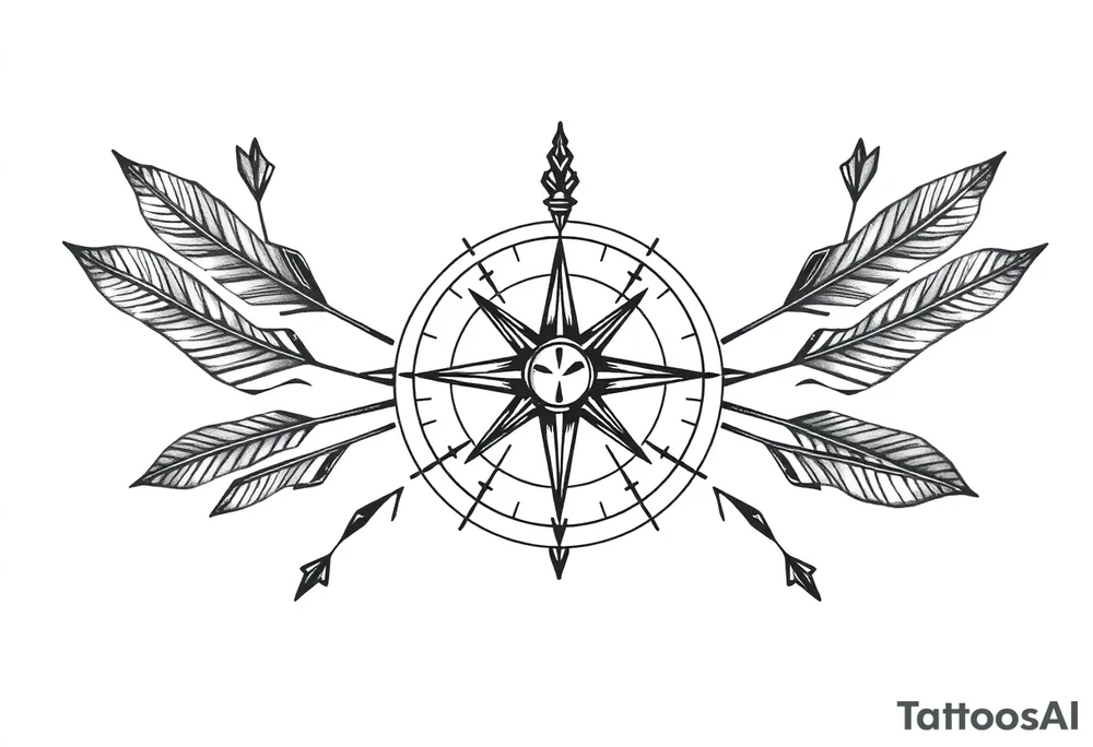 Compass made with arrows tattoo idea