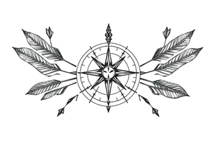 Compass made with arrows tattoo idea