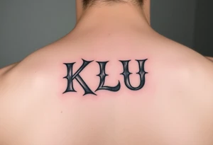 KLU letters combined into one picture tattoo idea