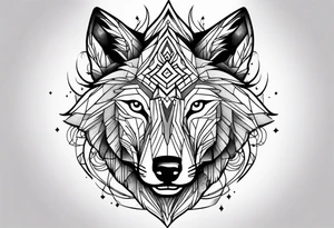 Abstract wolf , tree of life tattoo idea