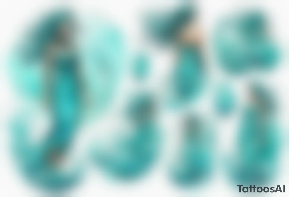 a turquoise water woman standing in the waves tattoo idea