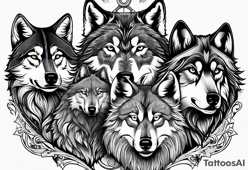 Wolves looking at you tattoo idea
