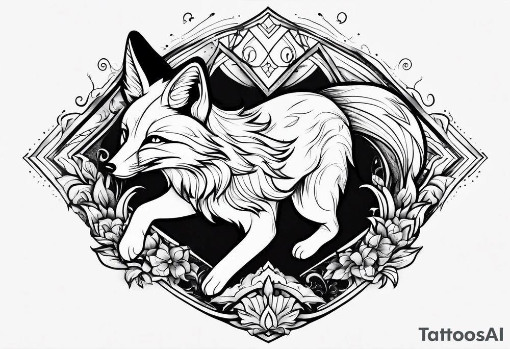 Fox leaping tattoo idea