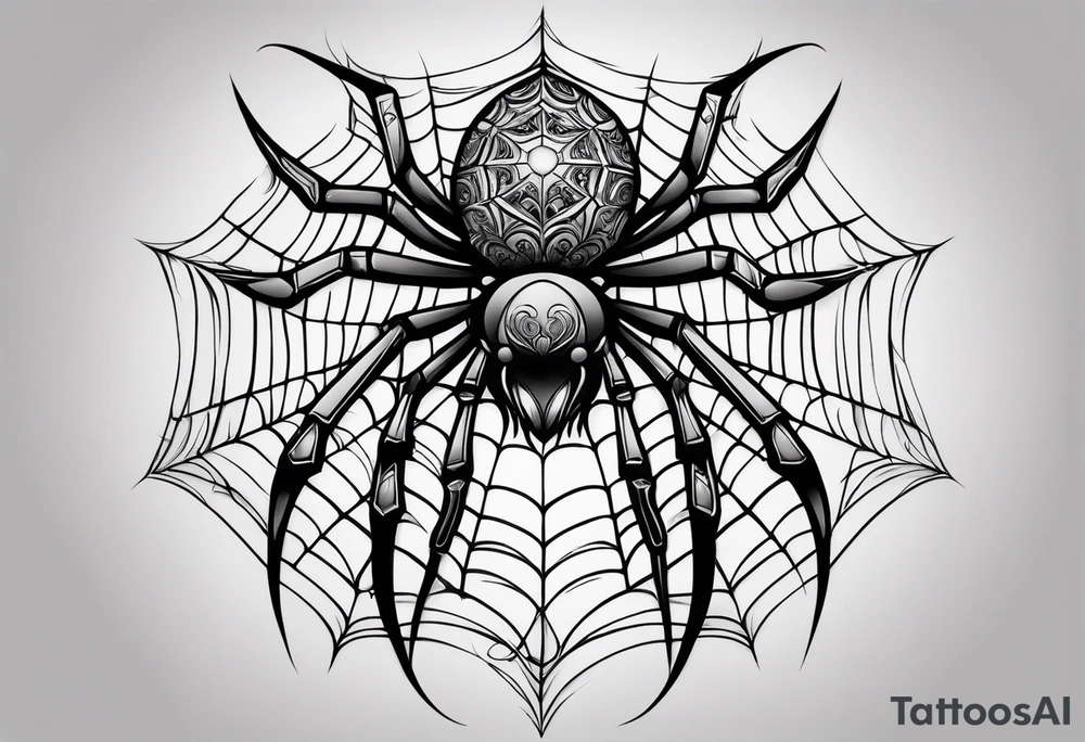 Gothic spider tattoo idea