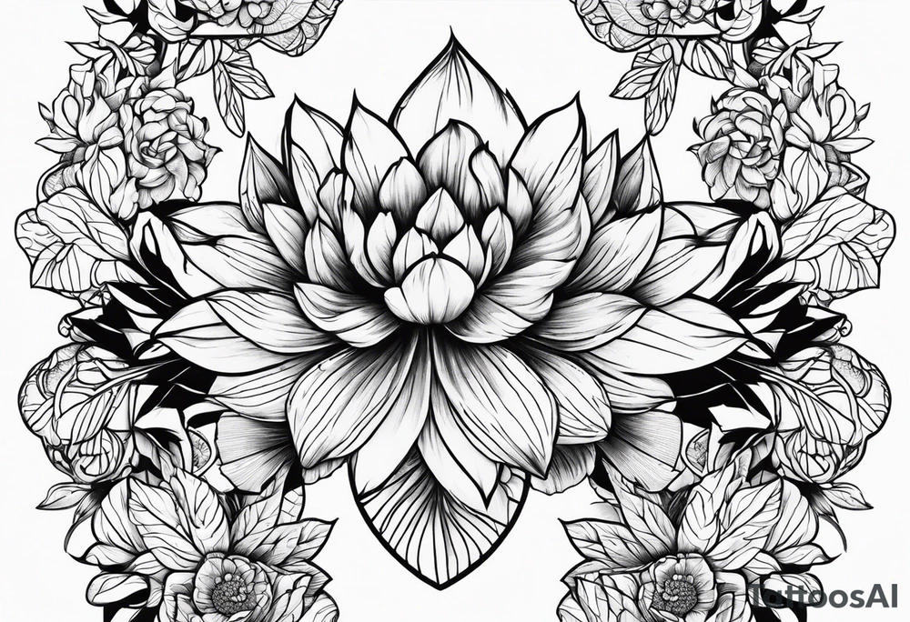 velocirapto con flores tattoo idea