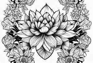 velocirapto con flores tattoo idea