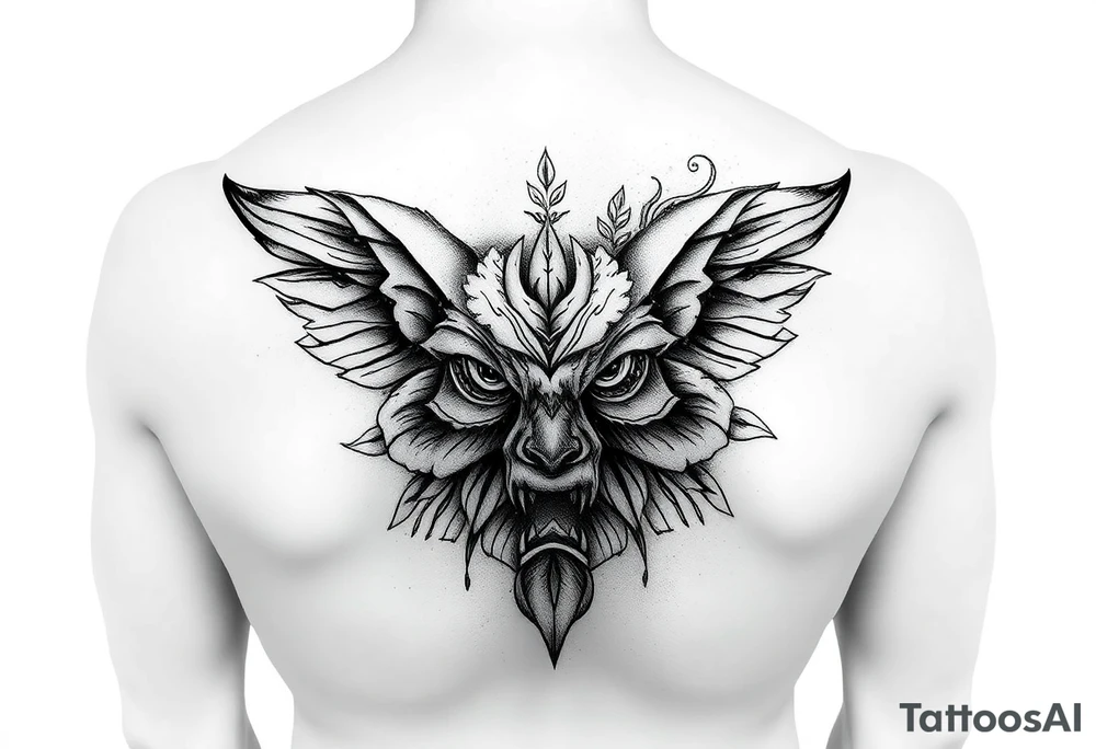 I want you to generate a tattoo to cover another one I had before this idea can be about animals or flowers. tattoo idea