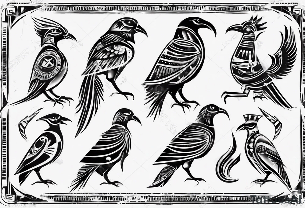egypt bird tattoo idea