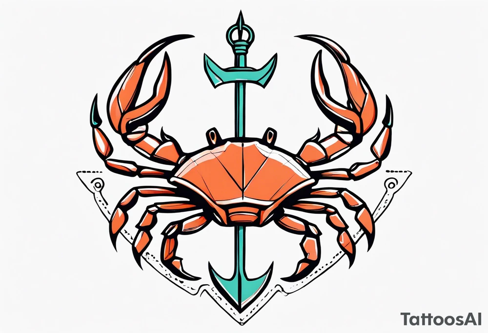 Crab Anchor Arrow tattoo idea