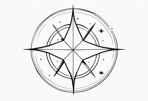 North Star in minimalistic Design tattoo idea