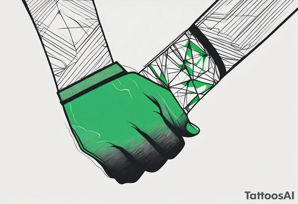 lines around wrist, abstract, green and black, covered from wrist to forearm, fully covered, no borders, blackwork, no people tattoo idea