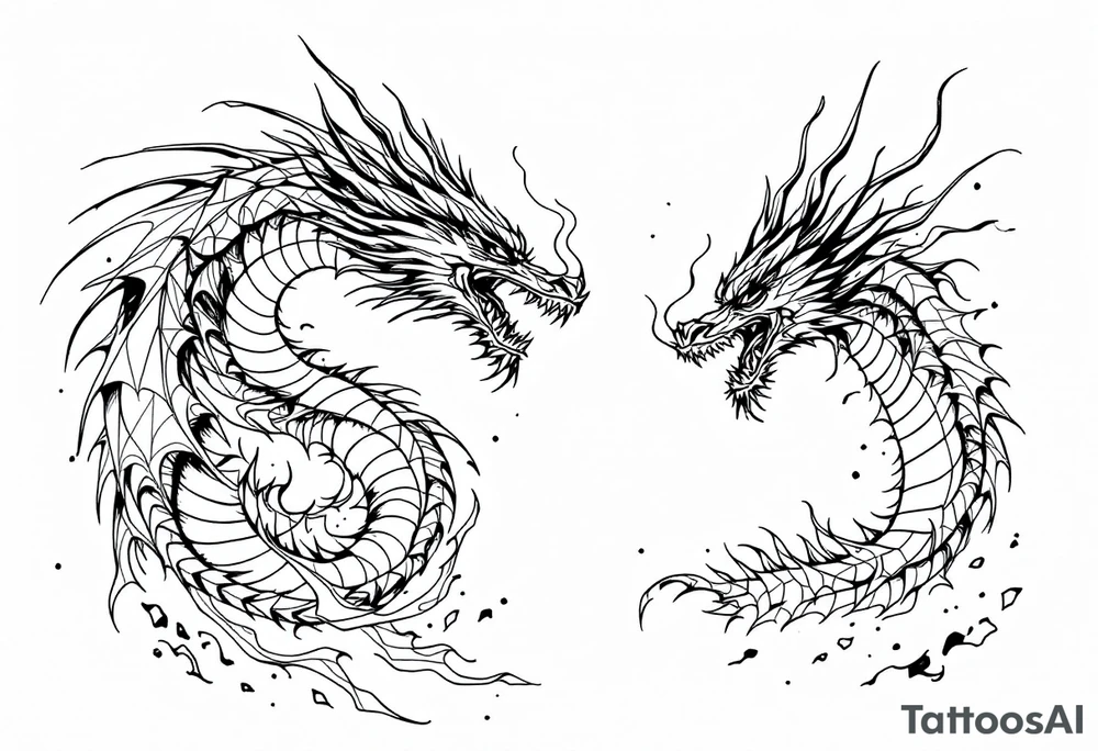 roaring dragons tattoo idea