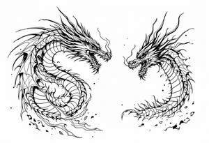 roaring dragons tattoo idea