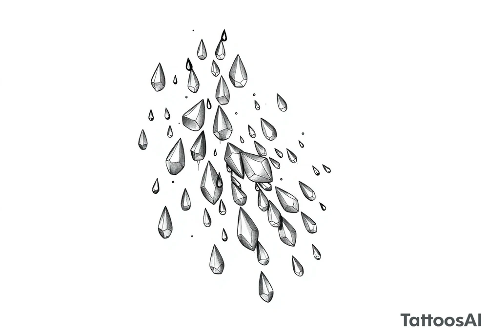 rain droplets white background tattoo idea