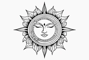 Feminine and simple sun also unique tattoo idea