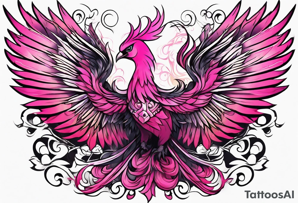 Phoenix pink tattoo idea