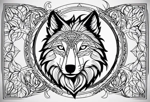Abstract wolf , tree of life tattoo idea