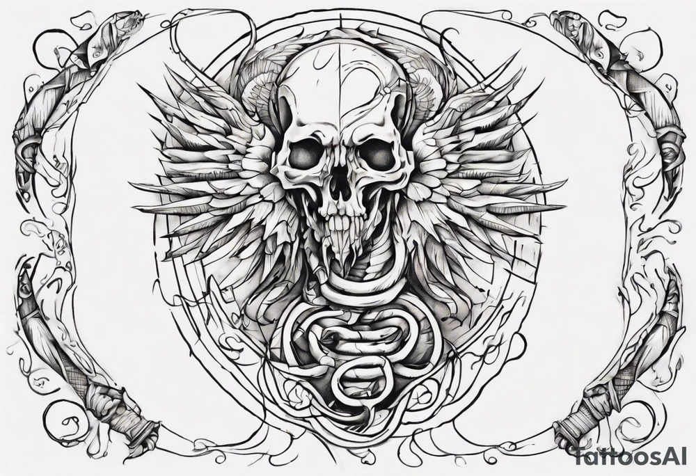 I want chest tattoo for men . Continuous Line Tattoo style .Tattoo may include some symbols from these themes : gemini , snake,compas,travel, born 1989, thailand, ukraine , listen, no any devils or scull tattoo idea