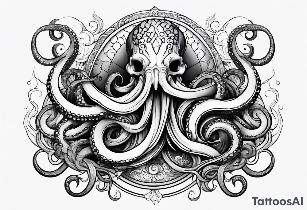 tentacles holding a joint tattoo idea