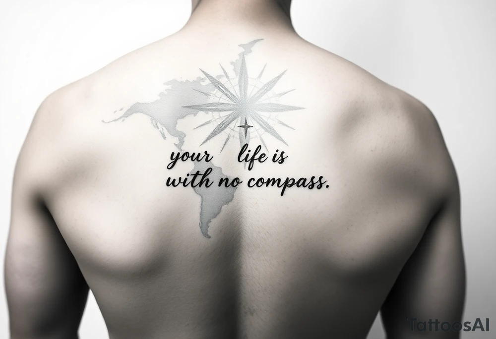 Want ‘your life is a map with no compass’ quote on my forearm minimalist design tattoo idea